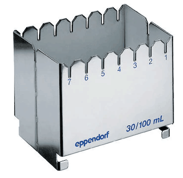 德國艾本德（Eppendorf）ReservoirRack,用于存放10mL、30mL和100mL試劑槽。最多可以放置7個試劑槽模塊或試劑槽