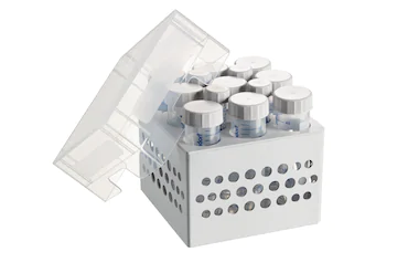 艾本德儲(chǔ)存盒 3 × 3, 可放置 9  個(gè) 50  mL 試管和 4  個(gè) 15  mL 試管，2  件，高 127  mm，5  英寸，聚丙烯材料，可耐受最低 -86  °C，高溫高壓滅菌，帶蓋子